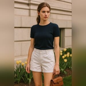 Loft White 100% Cotton Shorts Sz 0